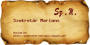 Szekretár Mariann névjegykártya